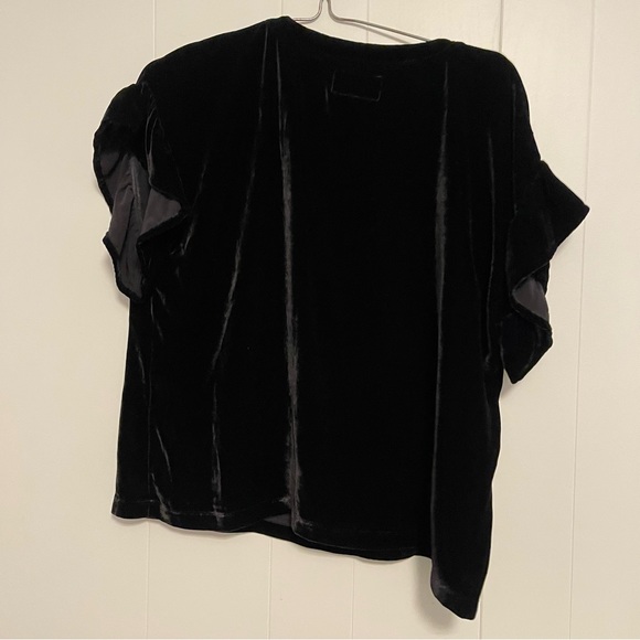 Current Elliot black velvet ruffled top - Picture 5 of 5